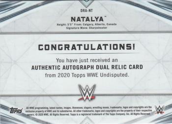 2020 Topps WWE Undisputed - Dual Relic Autographs #DRA-NT Natalya Back