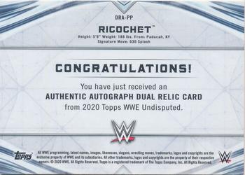 2020 Topps WWE Undisputed - Dual Relic Autographs #DRA-PP Ricochet Back