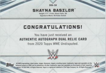 2020 Topps WWE Undisputed - Dual Relic Autographs #DRA-SH Shayna Baszler Back