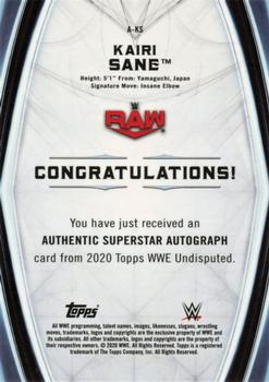 2020 Topps WWE Undisputed - Undisputed Autographs #A-KS Kairi Sane Back