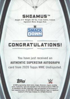 2020 Topps WWE Undisputed - Undisputed Autographs Orange #A-SM Sheamus Back