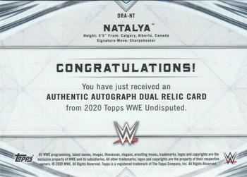 2020 Topps WWE Undisputed - Dual Relics Red #DR-NT Natalya Back