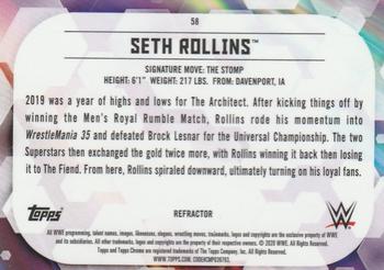 2020 Topps Chrome WWE - Refractor #58 Seth Rollins Back