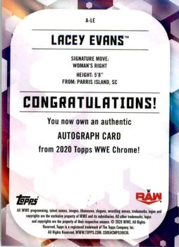 2020 Topps Chrome WWE - Autographs #A-LE Lacey Evans Back