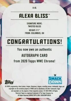 2020 Topps Chrome WWE - Autographs Gold #A-AL Alexa Bliss Back