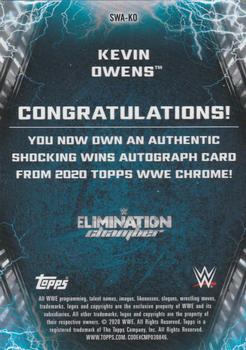 2020 Topps Chrome WWE - Shocking Wins Autographs Orange #SWA-KO Kevin Owens Back