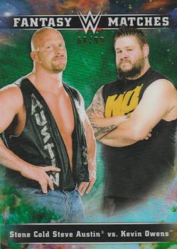 2020 Topps Chrome WWE - Fantasy Matchups Green #FM-19 Kevin Owens / Steve Austin Front