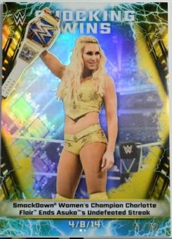 2020 Topps Chrome WWE - Shocking Wins Gold #SW-21 Charlotte Flair Front