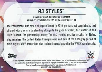 2020 Topps Chrome WWE - X-Fractor #1 AJ Styles Back