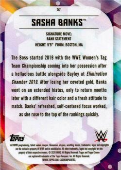 2020 Topps Chrome WWE - X-Fractor #57 Sasha Banks Back