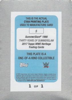 2017 Topps WWE Heritage - Thirty Years of SummerSlam Printing Plates Cyan #5 The Hart Foundation Back
