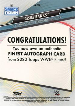 2020 Topps WWE Finest - Finest Autographs #A-SB Sasha Banks Back