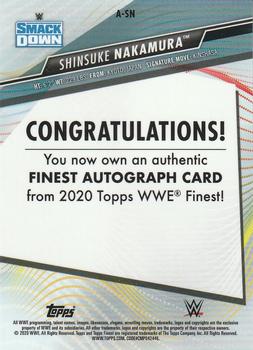 2020 Topps WWE Finest - Finest Autographs Green #A-SN Shinsuke Nakamura Back