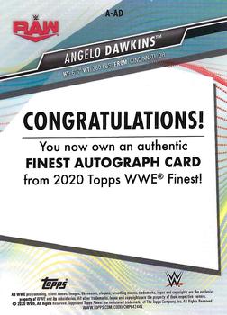 2020 Topps WWE Finest - Finest Autographs Orange #A-AD Angelo Dawkins Back