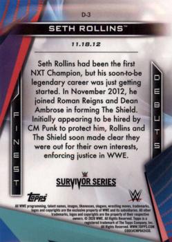 2020 Topps WWE Finest - Finest Debuts #D-3 Seth Rollins Back