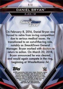 2020 Topps WWE Finest - Finest Returns #R-13 Daniel Bryan Back