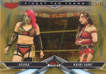 2020 Topps WWE Finest - Finest Tag Teams Gold #TT-3 Kairi Sane / Asuka Front