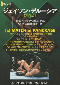 1998 Pancrase Hybrid Wrestling #20 Jason DeLucia Back