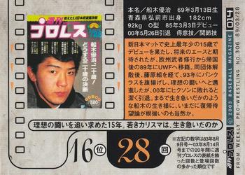 2003 BBM Weekly Pro Wrestling 20th Anniversary #14 Masakatsu Funaki Back