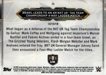 2020 Topps WWE NXT - Bronze #73 Brawl Leads to an NXT UK Tag Team Championship 4-Way Ladder Match Back