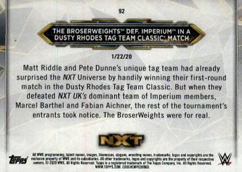 2020 Topps WWE NXT - Bronze #92 The BroserWeights / Imperium Back
