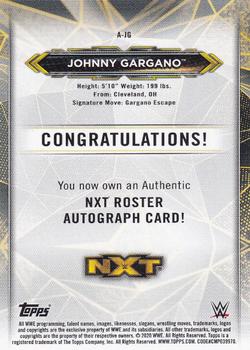 2020 Topps WWE NXT - NXT Roster Autographs #A-JG Johnny Gargano Back