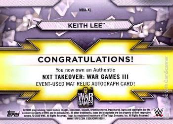 2020 Topps WWE NXT - Autograph Mat Relics Blue #MRA-KL Keith Lee Back