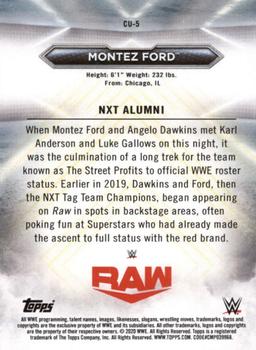 2020 Topps WWE NXT - Called Up #CU-5 Montez Ford Back