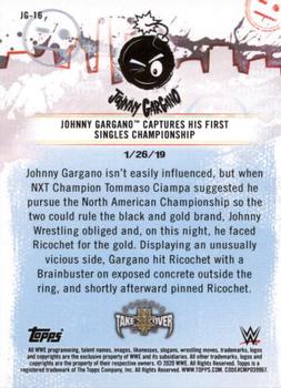 2020 Topps WWE NXT - Johnny Gargano Tribute #JG-16 Johnny Gargano Back
