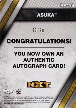 2017 Topps WWE NXT - Autographs Bronze #RA-AS Asuka Back