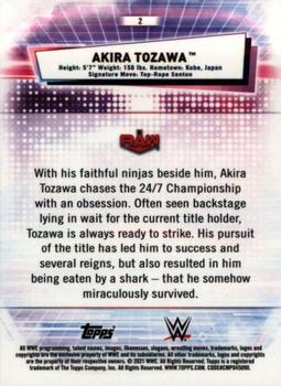 2021 Topps Chrome WWE #2 Akira Tozawa Back