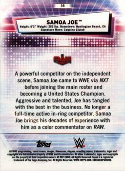 2021 Topps Chrome WWE #39 Samoa Joe Back