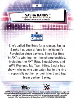 2021 Topps Chrome WWE #66 Sasha Banks Back