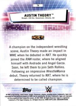 2021 Topps Chrome WWE #74 Austin Theory Back