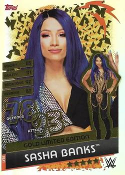2020 Topps Slam Attax WWE Reloaded - Gold Limited Edition #LETB Sasha Banks Front