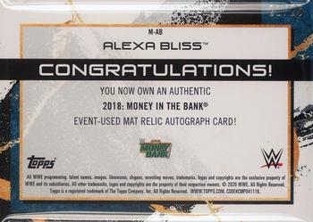 2020 Topps WWE Fully Loaded - Autographed Oversized Mat Relics Green #M-AB Alexa Bliss Back