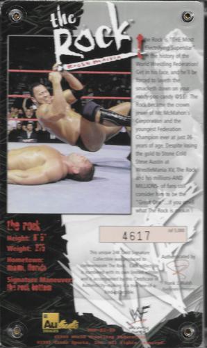 2000 Authentic Images WWF The Rock Limited Edition Commemorative #NNO The Rock Back