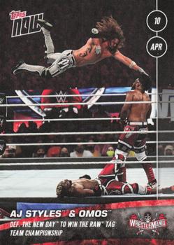 2021 Topps Now WWE #11 AJ Styles / Omos Front