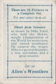 1926 Allen's Wrestlers #NNO Mike Yokel Back