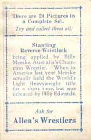 1926 Allen's Wrestlers #NNO Billy Meeske Back