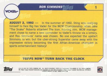 2021 Topps Now WWE Turn Back the Clock #1 Ron Simmons Back