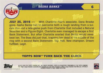 2021 Topps Now WWE Turn Back the Clock #6 Sasha Banks Back