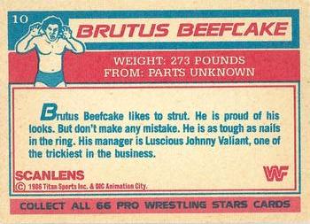1986 Scanlens WWF Pro Wrestler #10 Brutus Beefcake Back