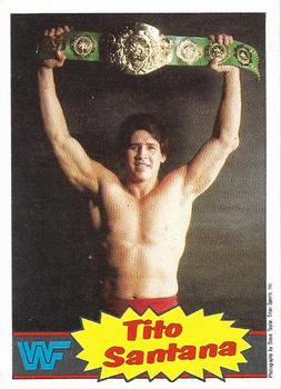 1986 Scanlens WWF Pro Wrestler #14 Tito Santana Front