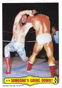 1986 Scanlens WWF Pro Wrestler #39 Someone's Going Down! Front