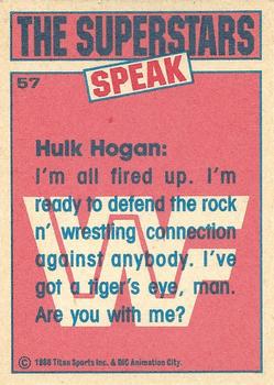 1986 Scanlens WWF Pro Wrestler #57 Gene Okerlund / Hulk Hogan Back