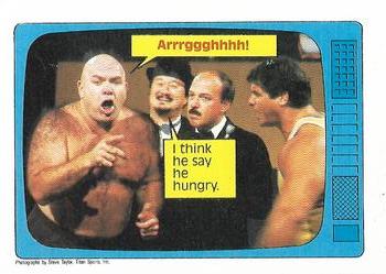 1986 Scanlens WWF Pro Wrestler #65 George Steele / Gene Okerlund Front
