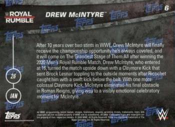 2020 Topps Now WWE #6 Drew McIntyre Back