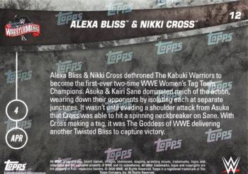2020 Topps Now WWE #12 Alexa Bliss / Nikki Cross / Asuka/Kairi Sane Back