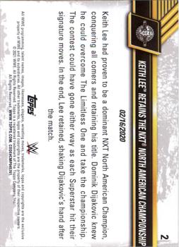 2021 Topps WWE NXT #2 Keith Lee Retains the NXT North American Championship Back